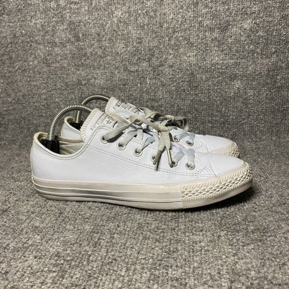 Converse Shoes - Converse Leather Sneakers Womens 9 Pale Blue Gray Lace Up Shoes